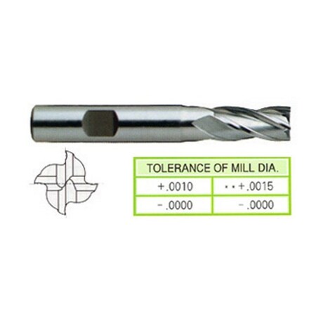 Yg-1 Tool 4 Flute Metric Regular Length Tin Coated Hss 16005HN